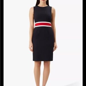 Hobbs London NWT Annabel sheath dress in red navy and white color size 6